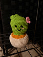 Crocheted Cactus with Pink Flower
